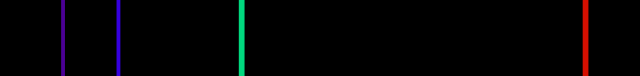 Example of an emission line spectrum (source: Wikipedia)