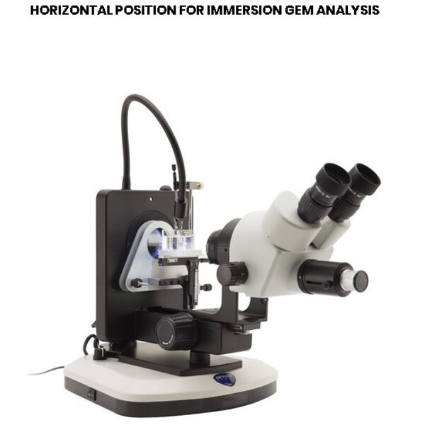 Optika Zoom-Stereomikroskop OPTIGEM-2, trino, gemmologisches, kippbares Stativ