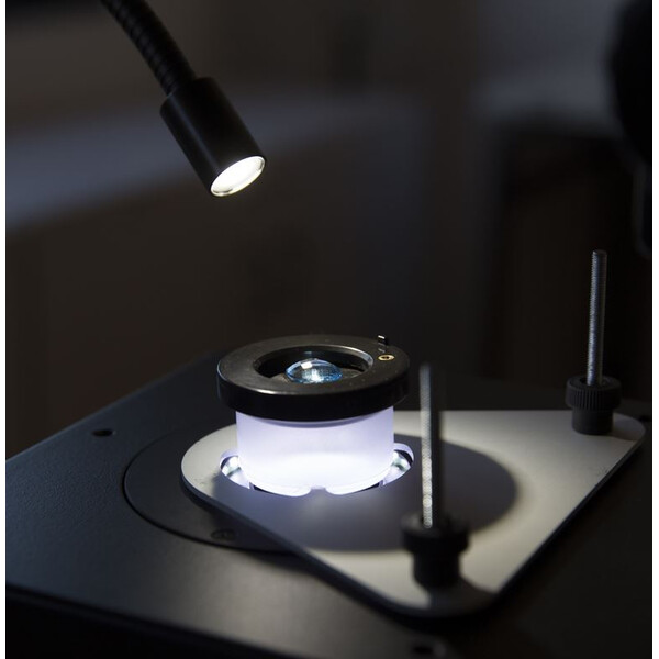 Optika Microscopio stereo zoom OPTIGEM-2, trinocular, gemología, trípode inclinable