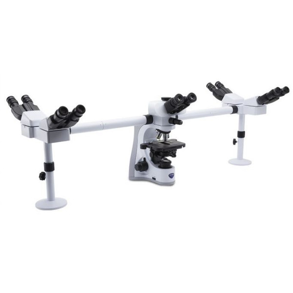 Microscope Optika B-510-5, discussion, trino, 5-head, IOS W-PLAN, 40x-1000x, EU