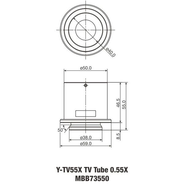 Nikon Camera adapter Y-TV55 TV Zwischentubus für C-0,55x