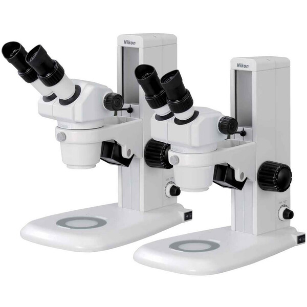 Microscope stéréo zoom Nikon SMZ445, bino, 0.8x-3.5x, 45°, FN21, W.D.100mm, Durchlicht, LED