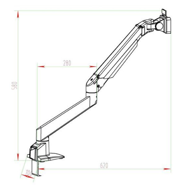 Kern Zoom-Stereomikroskop OZM 982, bino 7-45x, HSWF 10x23 mm, Gelenkarm-Stativ, Feder, Tischklemme, Ringlicht LED 4.5W