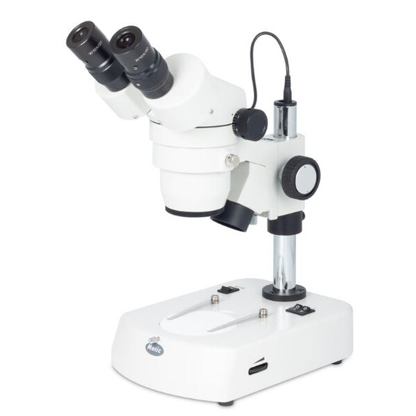 Motic Stereo zoom microscope SMZ140-N2LED, bino, 10x/20, Al/Dl, LED 3W