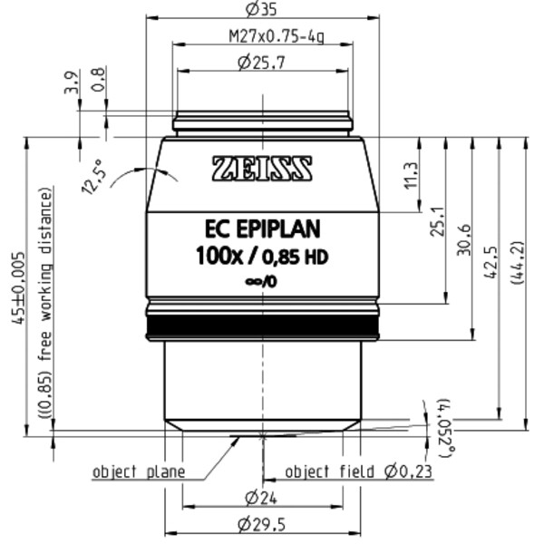 ZEISS Objektiv EC Epiplan 100x/0,85 HD wd=0,87mm