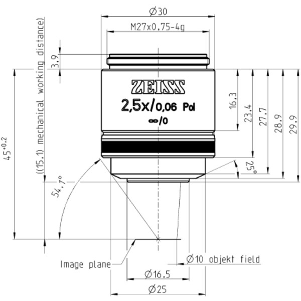 ZEISS Objective Objektiv EC Epiplan-Neofluar 2,5x/0,06 Pol wd=15,1mm