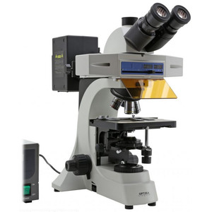 Optika microscope B-510FL, trino, FL-HBO, B&G Filters, W-PLAN, IOS, 40x-400x