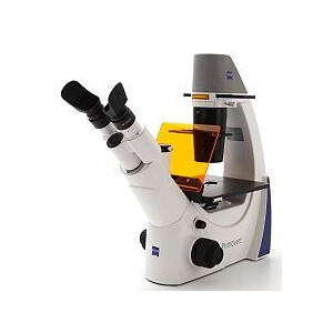 ZEISS Inverses Mikroskop Primovert trino Ph0, Ph1, Ph2, 40x, 100x, 200x, 400x Kond 0.4, Fluo 470nm