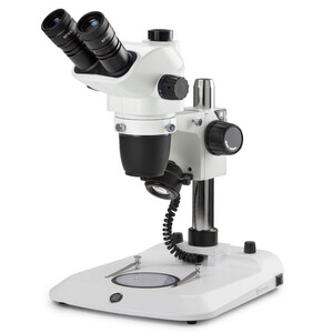 Euromex Stereo zoom microscope NZ.1903-P, 6.7-45x, Column, Incident and Transmitted light, trino