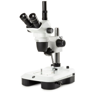 Euromex Stereo zoom microscope NZ.1703-M, 6.5-55x, Column, Incident & Transmitted light, trino, Mirror f. Dark field, Embryology