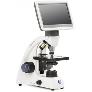 Euromex Microscope MicroBlue, MB.1001-LCD, 5.6 inch LCD screen, Achr. 4/10/S40x objectives, DIN 35mm perf., 40x - 400x, LED, 1W, simple Specimen stage