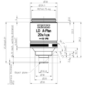 Objectif ZEISS Objektiv LD A-Plan 20x/0,35 wd=4,9mm