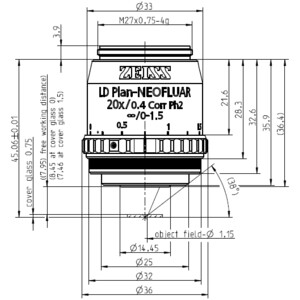 Objectif ZEISS Objektiv LD Plan-Neofluar 20x/0,4 Korr Ph2 wd=8,4mm