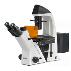 Kern Microscopio invertito OCM 167, FL, PH, trino, Abbe-N.A.-0,3-Kondensor fix, 10x-40x, Al, Dl, 5W LED