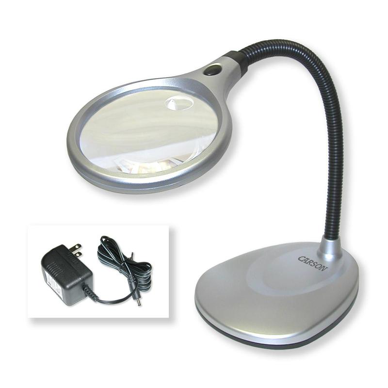 Carson DeskBrite-200 - Lampe de table avec loupe 2x/5x intégrée