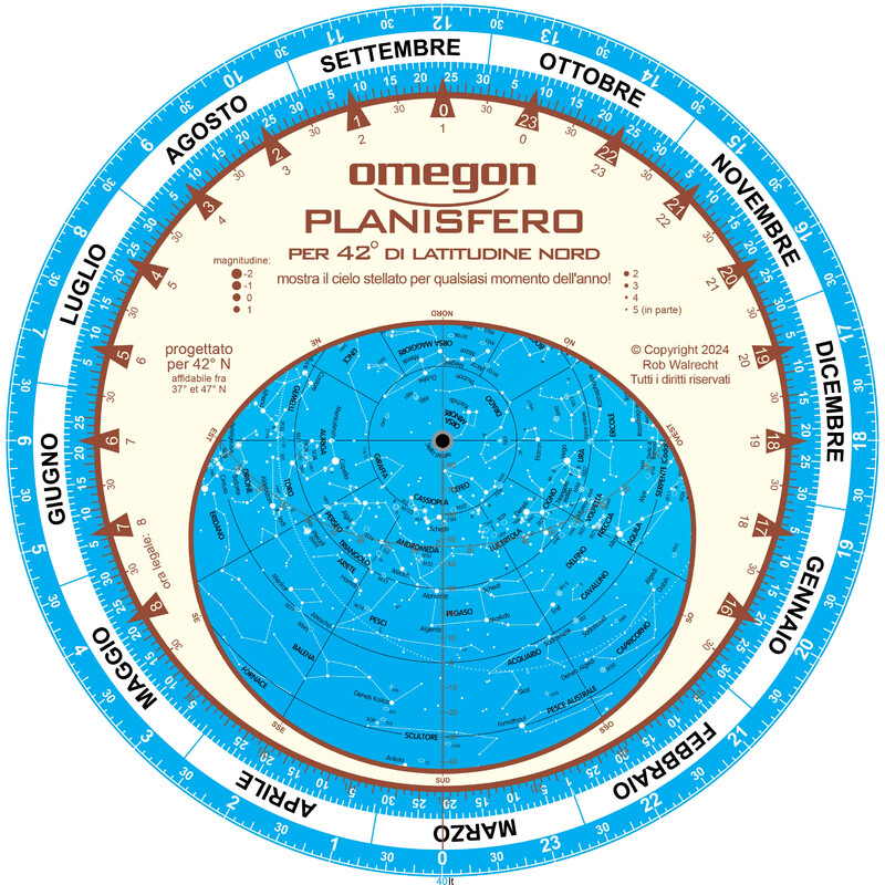 Omegon Sternkarte Planisfero 25cm / 42°