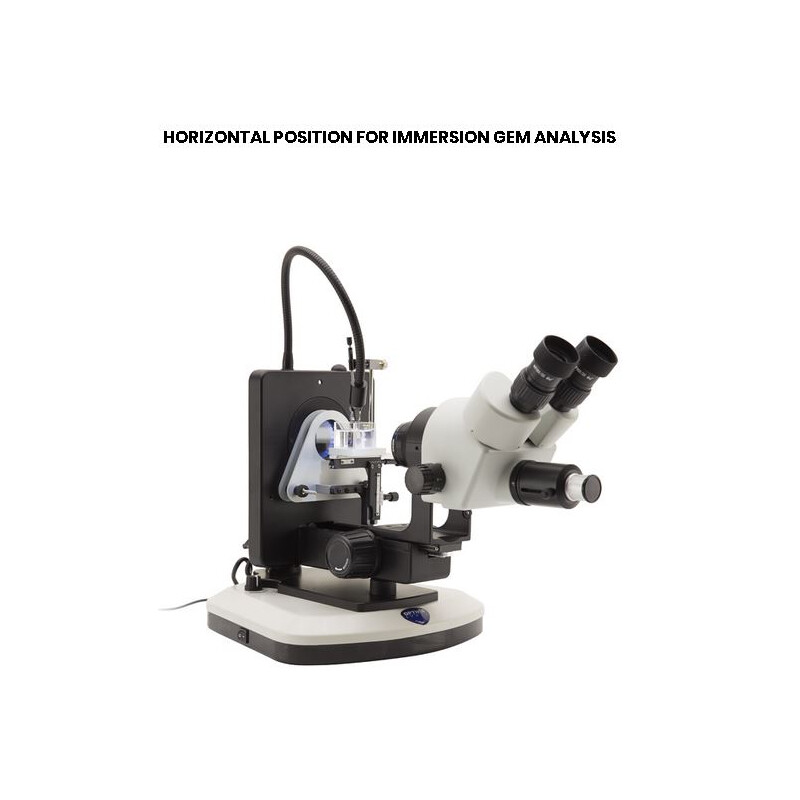 Optika Zoom-Stereomikroskop OPTIGEM-2, trino, gemmologisches, kippbares Stativ