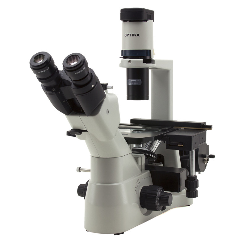 Microscope inversé Optika Trinoculaire XDS-3FL4, inverse, flourescence avec 4 emplacements pour filtre