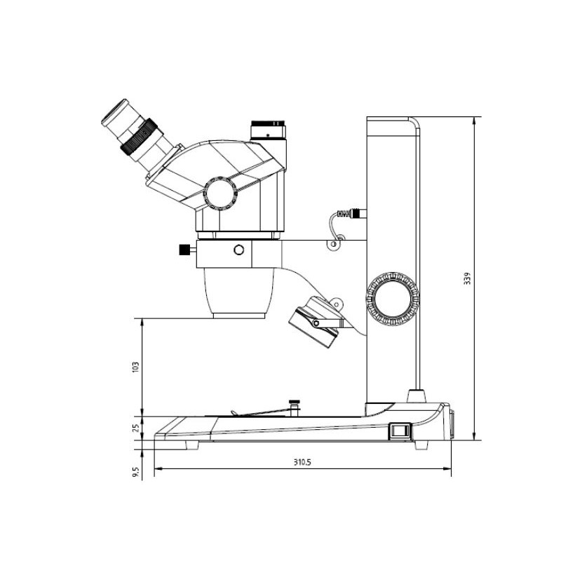 Euromex Stereo zoom microscope NZ.1902-S, 6.7-45x, Gear rack, Incident and Transmitted light, bino