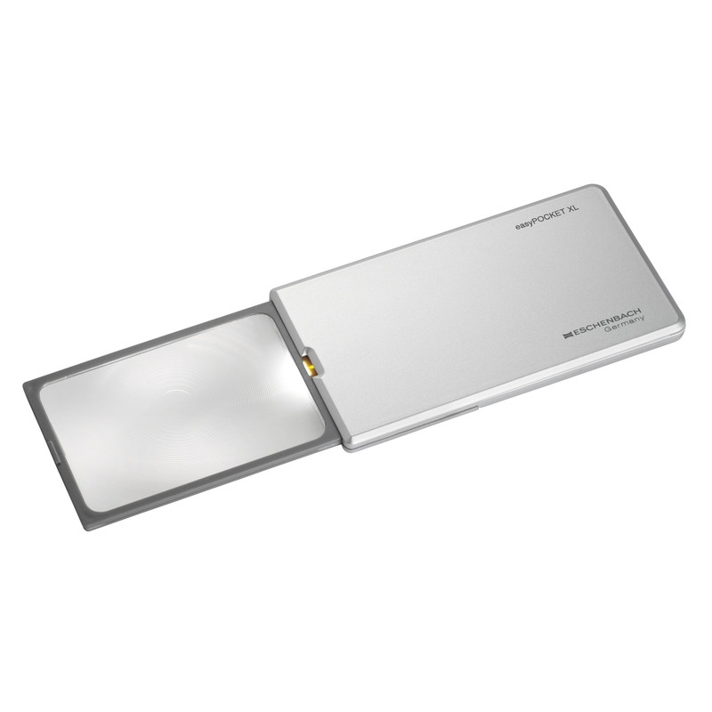 Eschenbach Magnifying glass easyPocket XL illuminated magnifier, 75x50mm 2.5X, silver