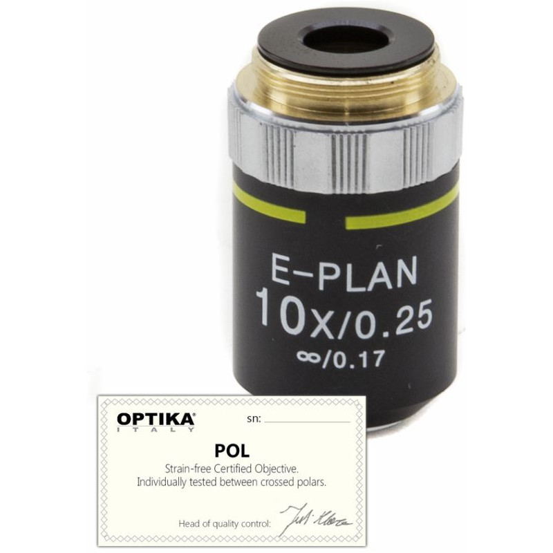 Optika objetivo 10x/0,25, infinity, N-plan., POL, ( B-383POL), M-145P