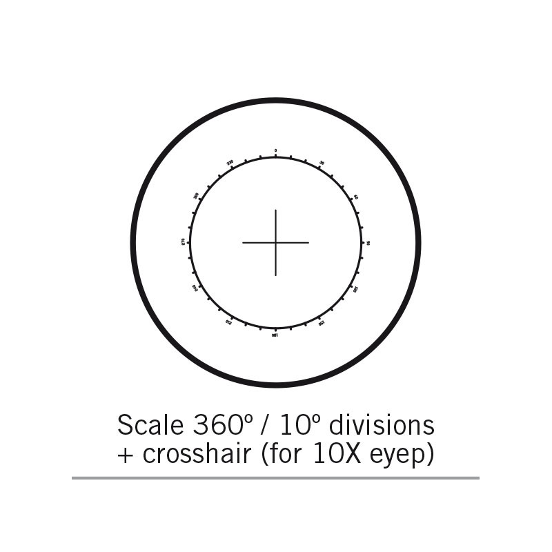 Motic reticolo 360°/10°, solo per 10X, Ø 25 mm (SMZ-161)