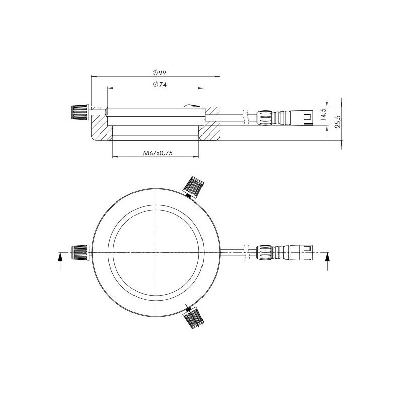 StarLight Opto-Electronics RL4-74 A, amber (590 nm), Ø 74mm