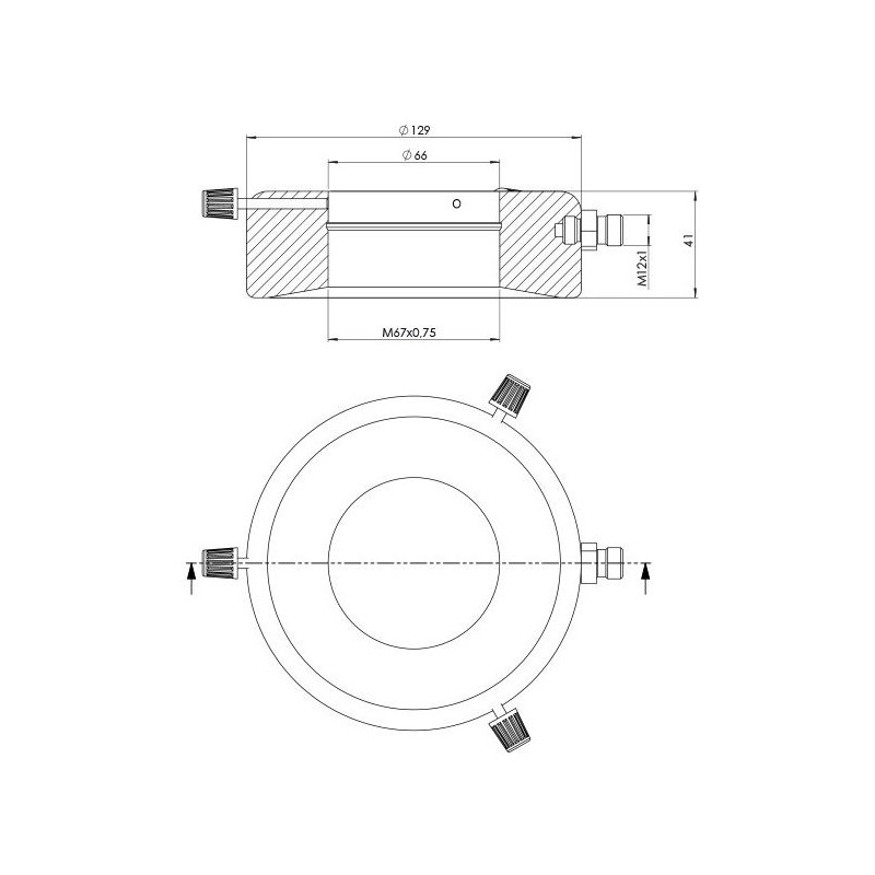 StarLight Opto-Electronics RL12-10s-24V A, spot, amber (590 nm), M12 plug (4-pin), Ø 66mm