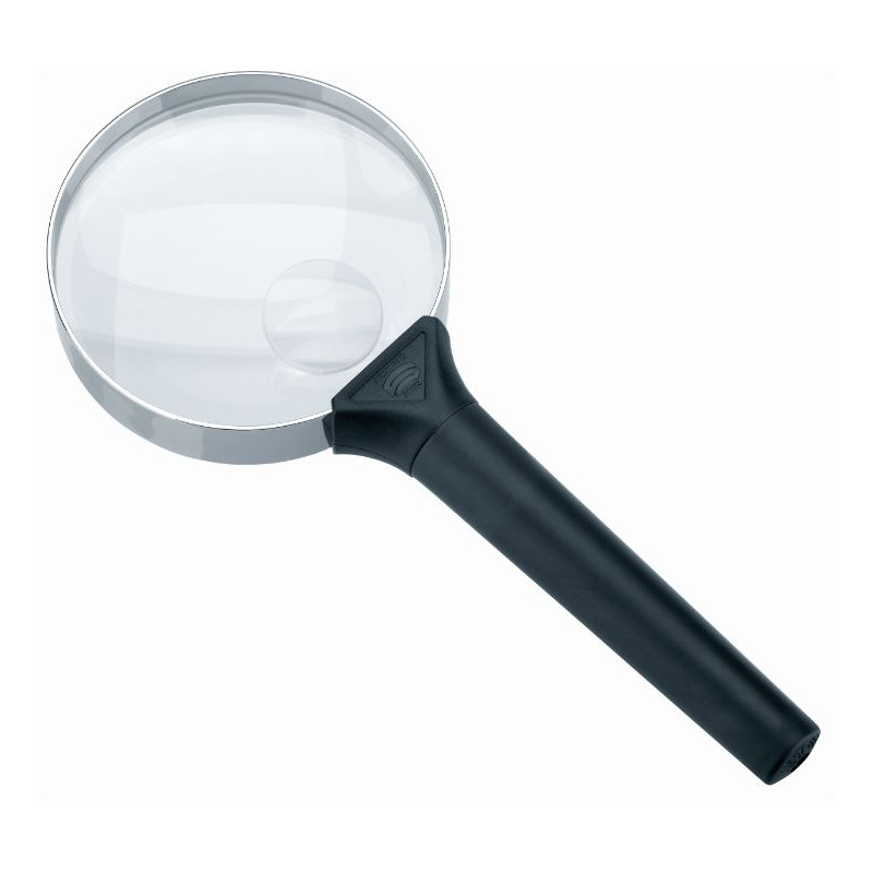 Schweizer Magnifying glass Basic-Line BIFOCUS hand-held magnifier, 6D/16D;Ø75/Ø20mm, bifocal