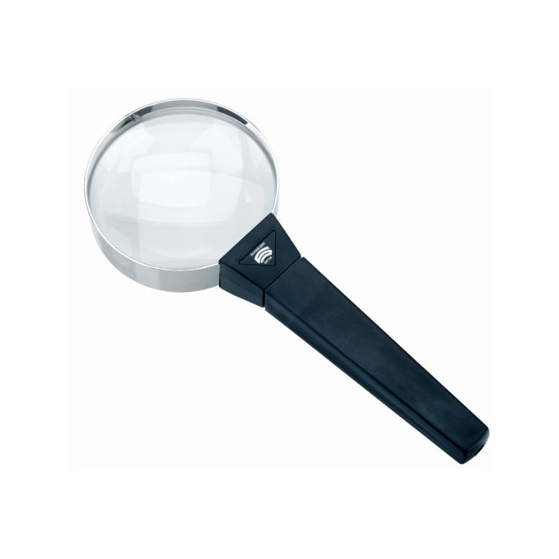 Schweizer Magnifying glass Basic-Line FORTE hand-held magnifier, 10D/3.5x/Ø75mm, biconvex