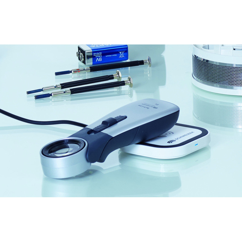 Schweizer Magnifying glass Tech-Line induction, 2700K, 15x,Ø16.3mm, bi- Plano-convex