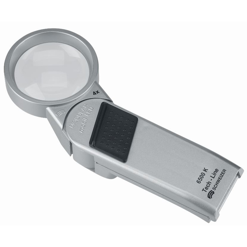 Schweizer Magnifying glass Lupe Tech-Line MODULAR 4x/Ø55mm, asphärisch, 4.500 K