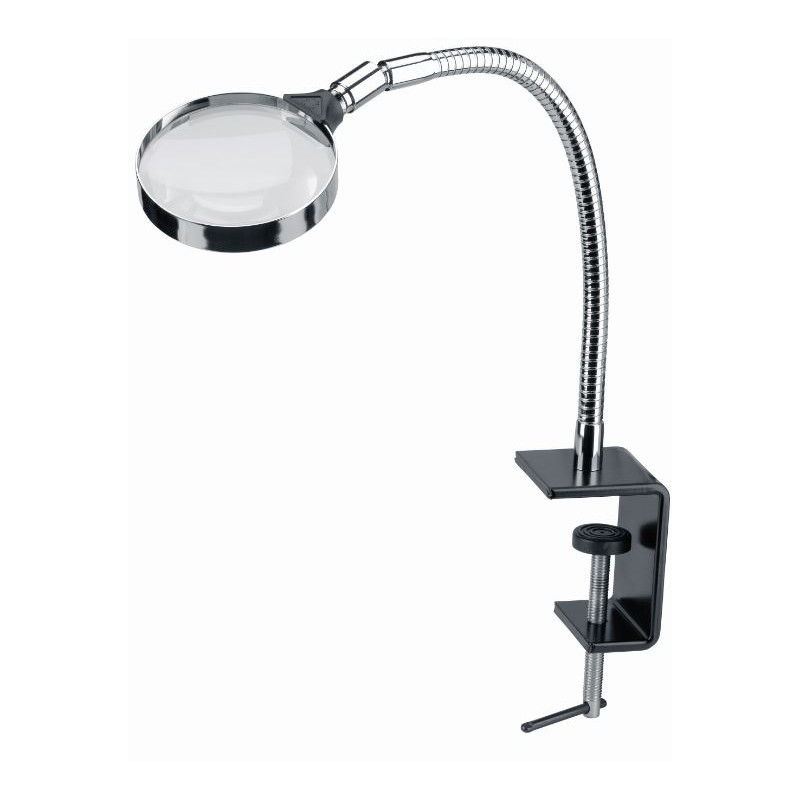 Schweizer Magnifying glass Work stand magnifier Table clamp, 2.5x/Ø90mm, biconvex