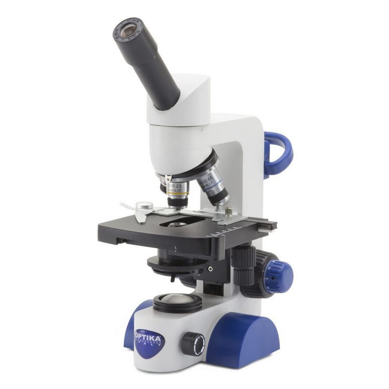 Optika Microscope B-62, mono, 40-400x, LED, rechargeable battery, Cross table