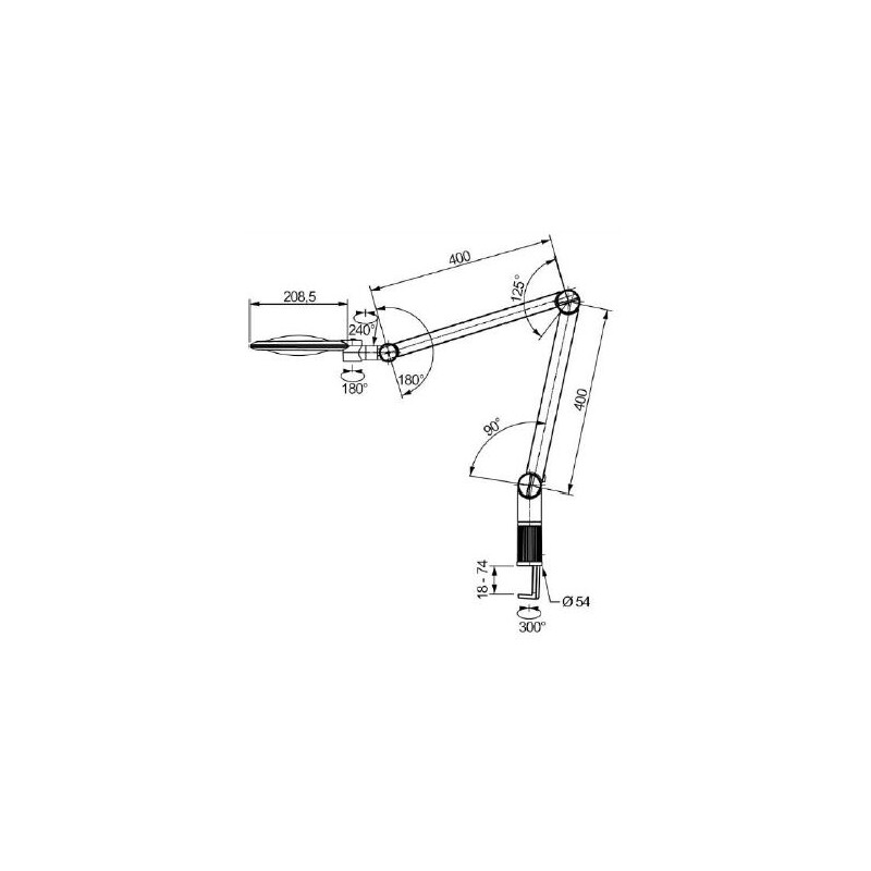 Eschenbach Lente d`Ingrandimento Lupenleuchte varioLED+, 3,55D, 1,9x, Ø132mm, AA100mm