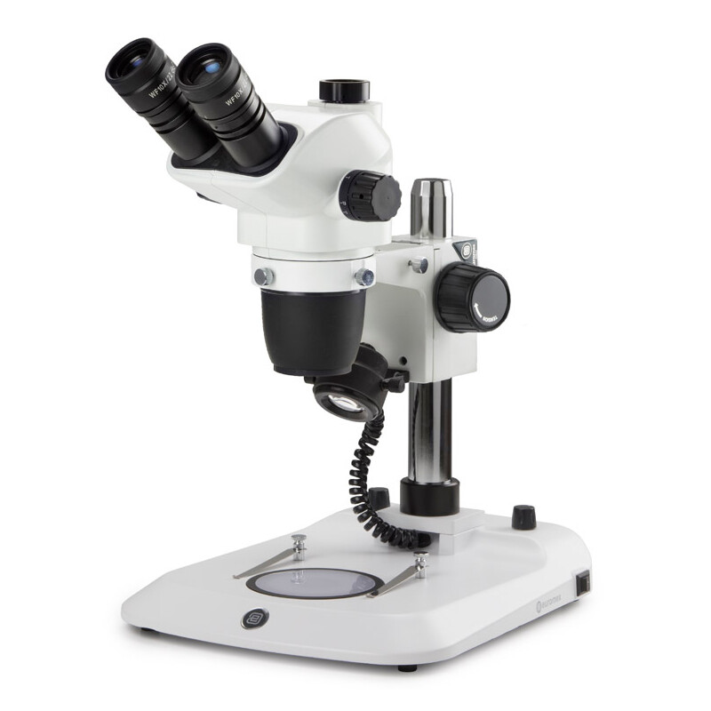 Microscope stéréo zoom Euromex NZ.1903-P, 6.7-45x, Säule,  Auf-u. Durchlicht, trino