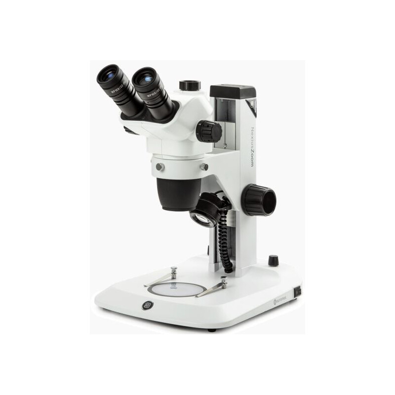 Euromex Stereo zoom microscope NZ.1903-S, 6.7-45x, Gear rack, Incident and Transmitted light, trino