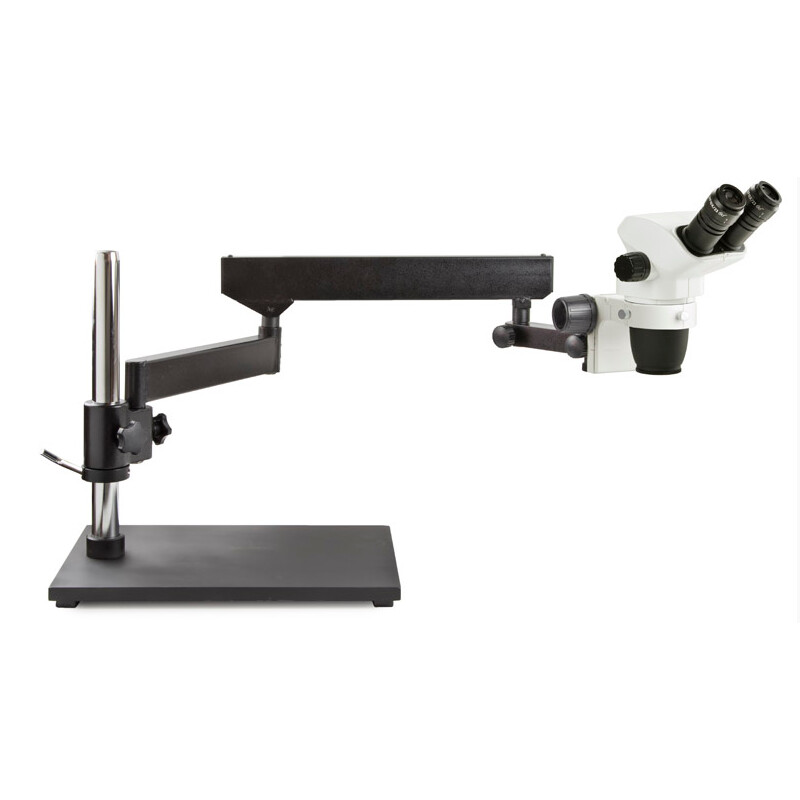 Euromex Stereo zoom microscope NZ.1702-AP, 6.5-55x, articulated arm, base plate, bino