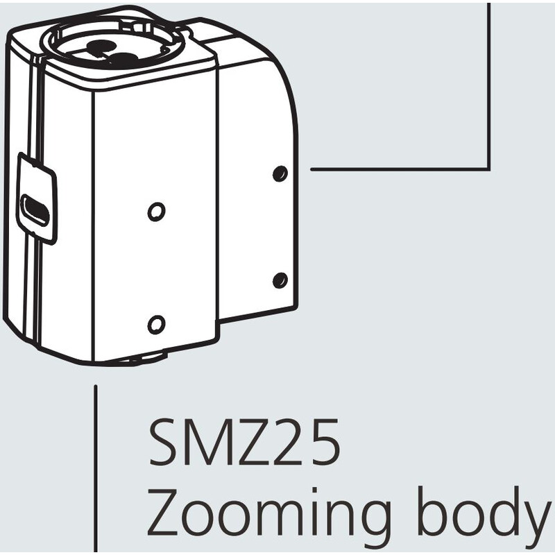 Nikon SMZ25, motorised, parallel optics, achromatic, zoom head, bino, 6.3-157.5x, click stop, ratio 25:1, 15°