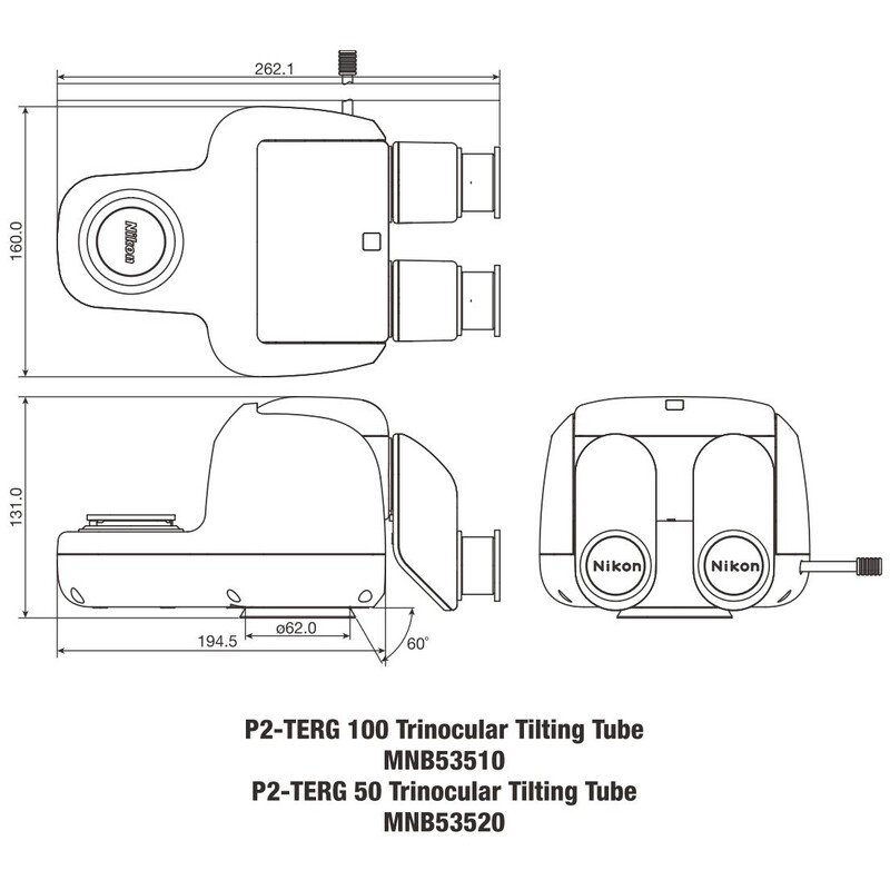 Nikon Stereo zoom head P2-TERG 100 trino ergo tube (100/0 : 0/100), 0-30°