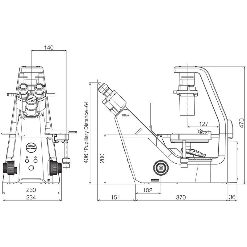 Microscope inversé Nikon Mikroskop ECLIPSE TS2, invers, trino, PH, FL, w/o objectives