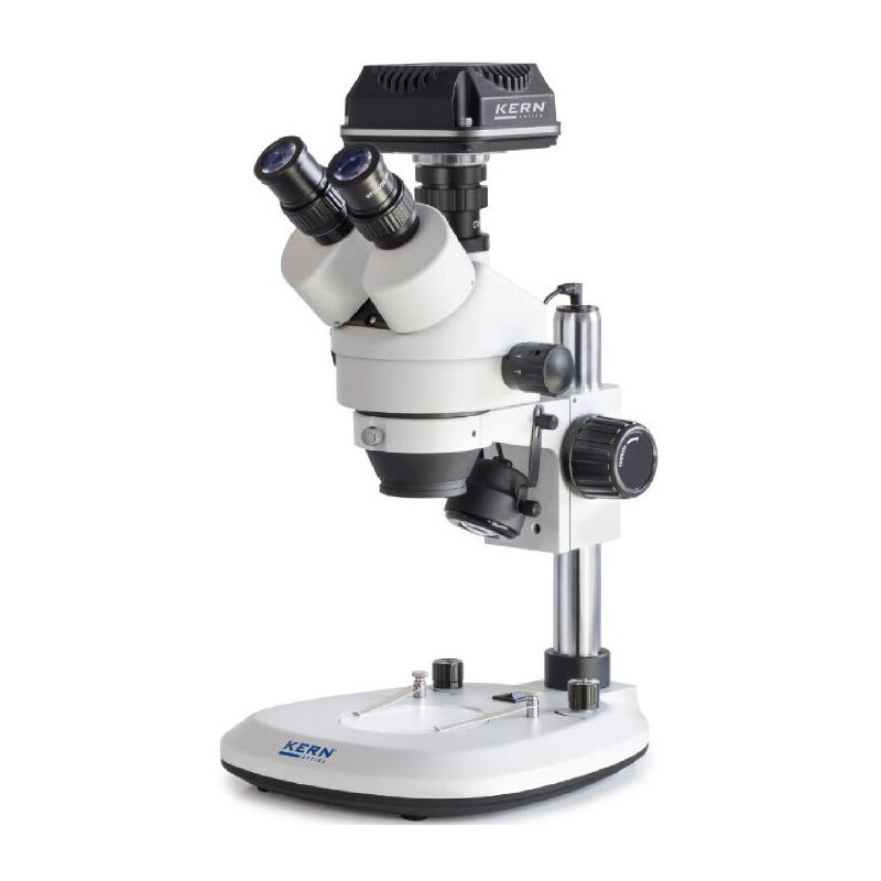 Kern Microscope OZL 466C832, Greenough, Column, 7-45x, 10x/20, incident/transmitted light, ring light, 3W LED, Camera 5MP, USB 3.0