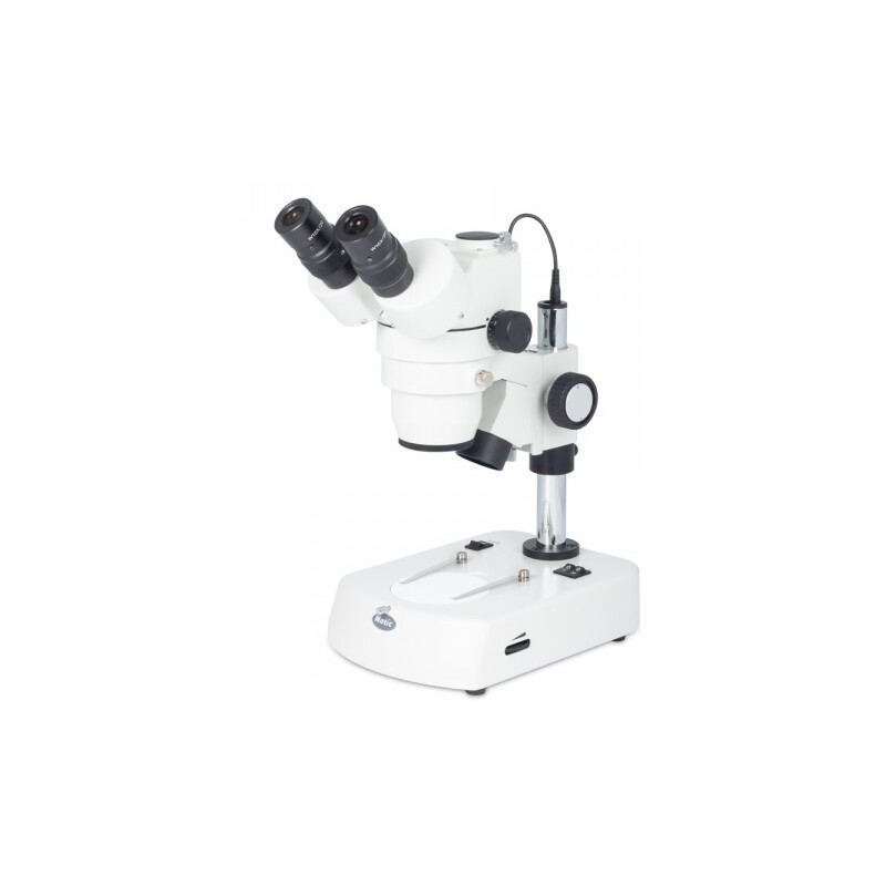 Microscope stéréo zoom Motic SMZ143-N2LED, trino, LED, 10-40x, 4:1