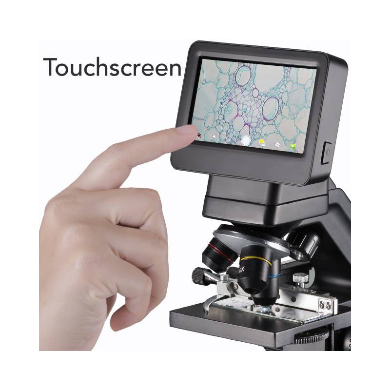 Bresser Microscope Biolux Touch, screen, 30x-1125x, AL/DL, LED, 5 MP, HDMI, Mikroskop für Schule und Hobby