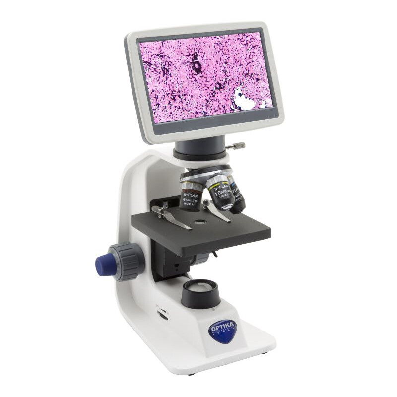 Optika Microscope B-151V, digital, mono, DIN, HC, 40x-400x, X-LED 1W, 2 MP, 30fps, LCD