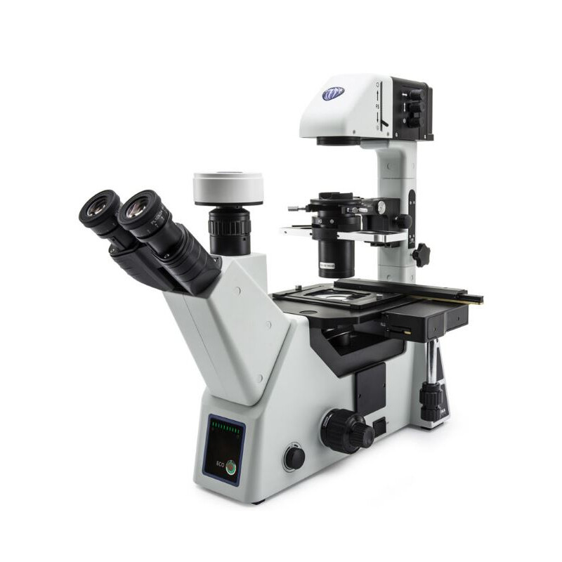 Microscope inversé Optika IM-5, trino, invers, 10x24mm, LED 8W w.o. objectives