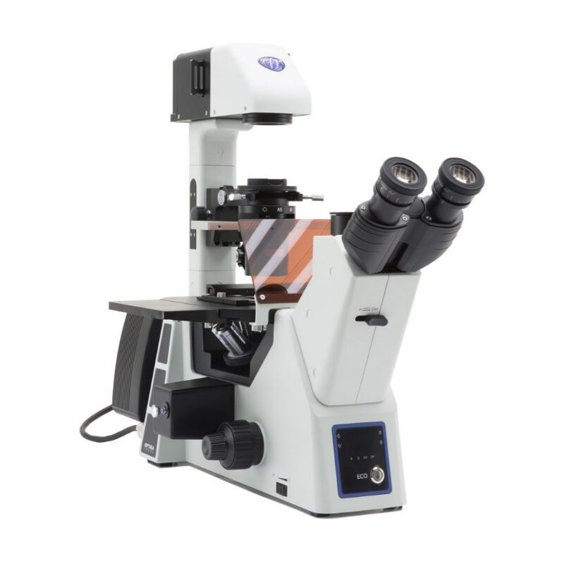 Optika Inverted microscope IM-5FLD, FL, trino, inverse, 10x24mm, AL/DL, LED 5W, 8W w.o. objectives