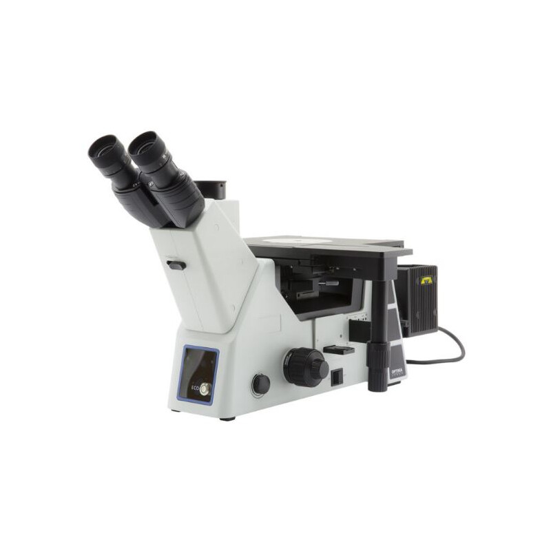 Microscope inversé Optika IM-5MET, MET trino, invers, 10x24mm,  AL, Halogen,  12V/100W w.o. objectives