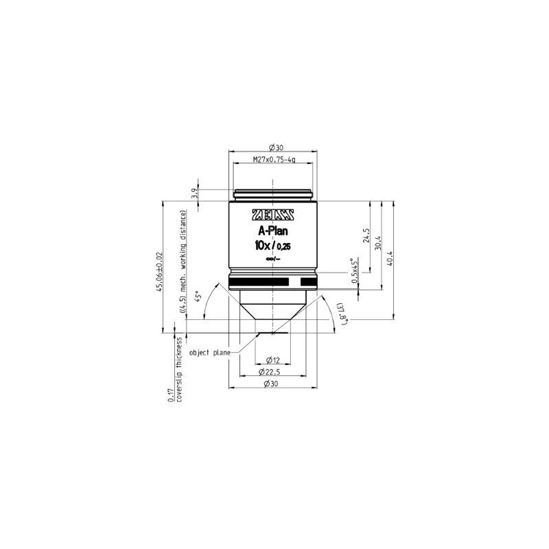 Objectif ZEISS A-Plan 10x/0,25 M27