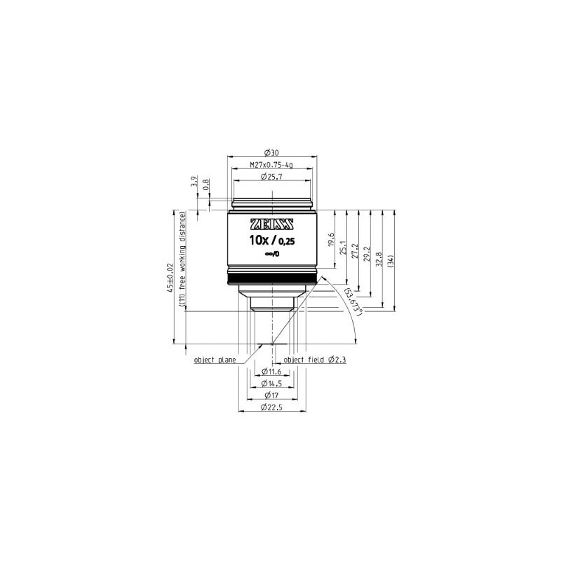 ZEISS Objective EC Epiplan 10x/0.25 M27